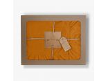Pościel z bawełny 160x200+2/70x80 z falbanką Sudan brown Limasso w pudełku bez prasowania  Exclusive