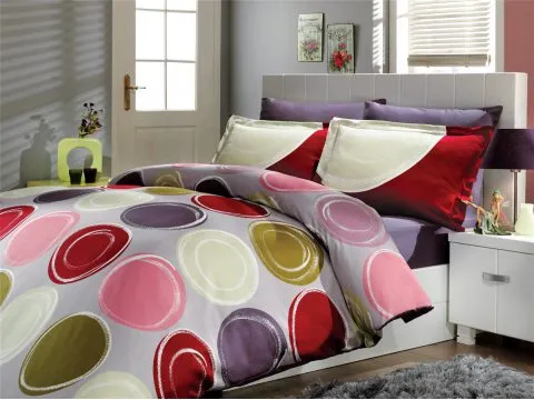 Komplet pościeli satynowej Optimum Lila  160x200