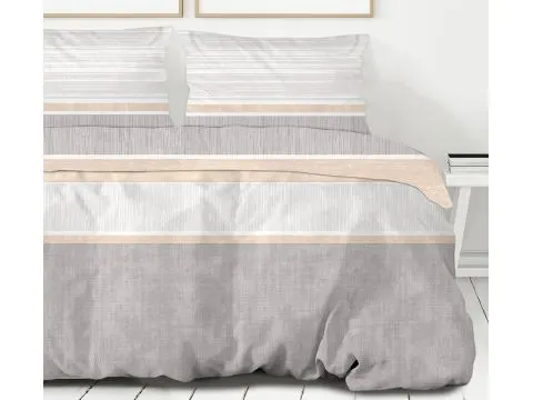 Pościel z bawełny 220x200+2/70x80 Destiny beż Bielbaw Premium