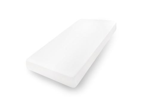 Prześcieradło jersey 160x200 + 30 cm z gumką biały matex 001 na wysoki materac