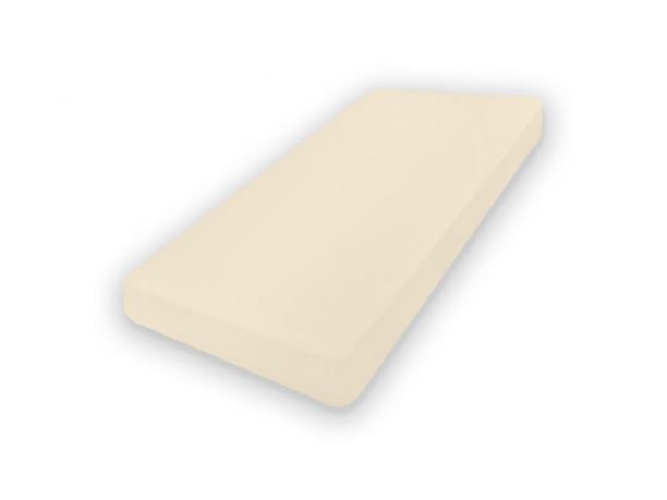Prześcieradło jersey 140x200 + 30 cm z gumką kremowy matex 002 na wysoki materac