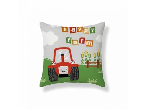 Poszewka dziecięca bawełniana 40x40 cm dla dzieci happy farm czerwony traktor  psba 040 b