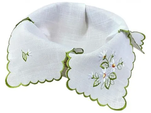 Serwetka haftowana do koszyczka na pieczywo 44x44 cm matgaretki wz 909 1 szt wielkanocna