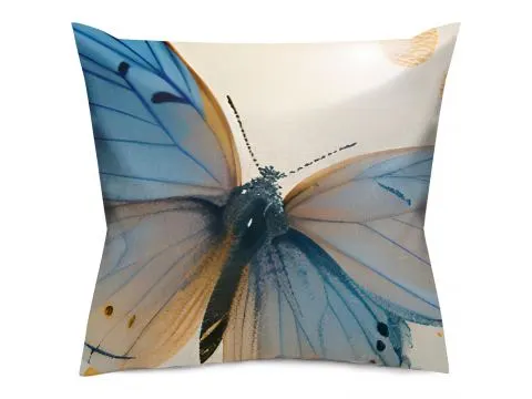 Poszewka satynowa 40x40 cm niebieskie motyle 12410 satynlove premium