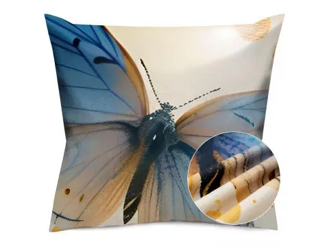 Poszewka satynowa 40x40 cm niebieskie motyle 12410 satynlove premium
