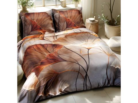 Pościel satynowa 180x200 +2/70x80 nastrojowa cisza satynlove premium 12407