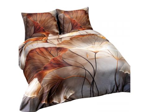 Pościel satynowa 180x200 +2/70x80 nastrojowa cisza satynlove premium 12407
