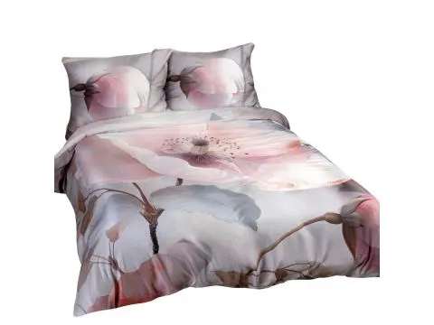 Pościel satynowa 180x200 +2/70x80 różowa nostalgia satynlove premium 12408