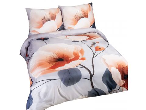 Pościel satynowa 180x200 +2/70x80 pomarańczowa fantazja satynlove premium 12409
