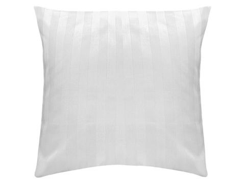 Poszewka satynowa Adamaszek - Biała w paski - 40x40 cm - zamek  pasek 2 cm
