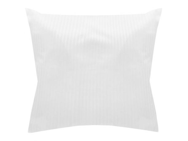 Poszewka satynowa Adamaszek Biała w paski - 70x80 cm - zakładka  - pasek 1 cm