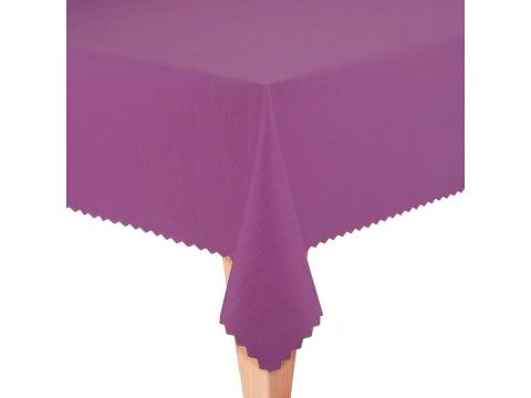 Obrus plamoodporny 150x220 cm fioletowy len codzienny