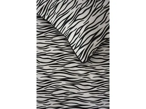 Pościel perkalowa 220x200 + 2/70x80 z lamówką + torba, biało czarne fale  Lame Percale 5591 b