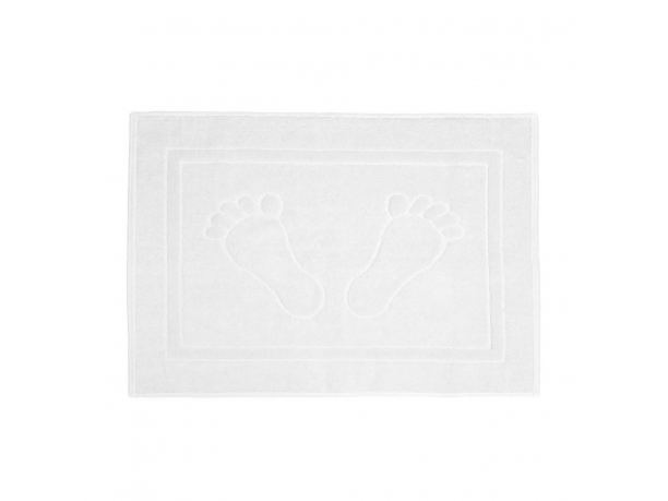 Dywanik hotelowy PIASEK biały – 50x70 cm, 100% bawełna frotte, 700 g/m², wzór stopki