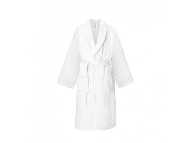 Szlafrok hotelowy & SPA  NAPOLI biały – 100% bawełna frotte, kołnierz szalowy, rozmiar XXL