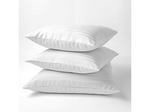 Poszewka adamaszkowa 40x40 cm | Pasy 1 cm |pure biała 1 szt