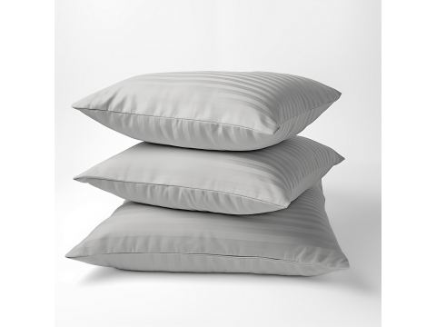 Poszewka adamaszkowa 40x40 cm | Pasy 1 cm |pure light grey 1 szt