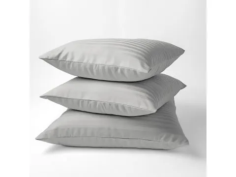 Poszewka adamaszkowa 40x40 cm | Pasy 1 cm |pure light grey 1 szt