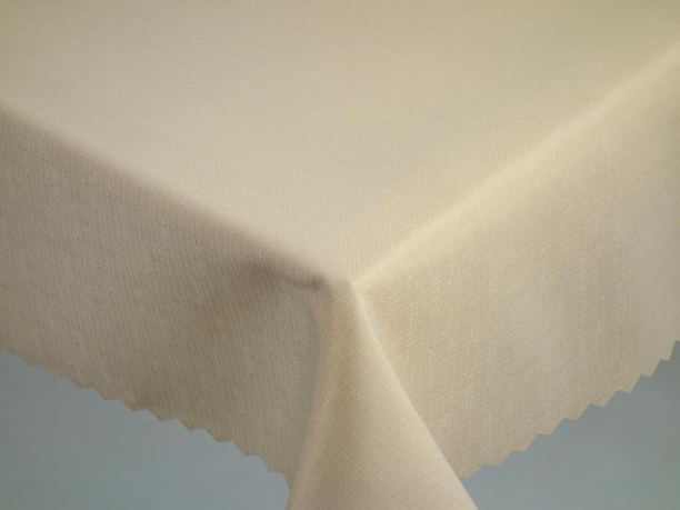 Obrus plamoodporny 140x220 cm  owalny len jasny beż codzienny
