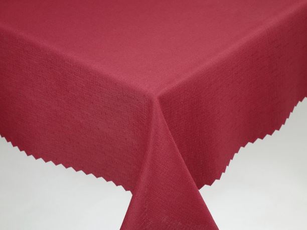 Obrus plamoodporny 140x220 cm owalny  len bordowy codzienny