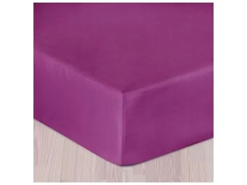 Prześcieradło satynowe z gumką 90x200 cm jasno fioletowe 040