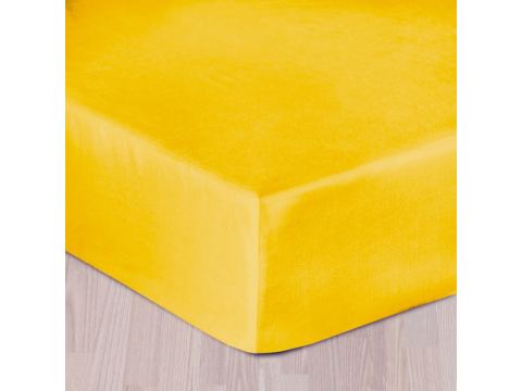 Prześcieradło satynowe z gumką 220x200 cm żółty 004 żółte
