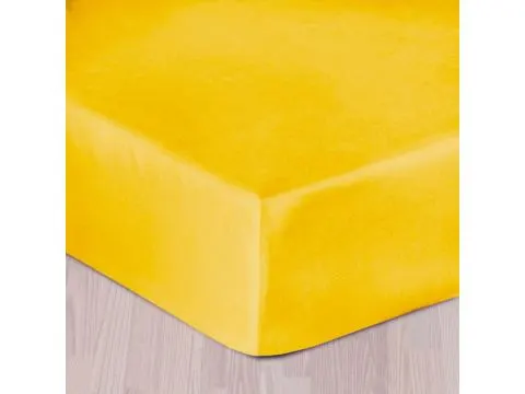 Prześcieradło satynowe z gumką 220x200 cm żółty 004 żółte