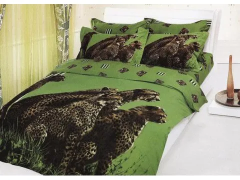Komplet pościeli 3D  satynowej  220x200 Rosso -  Gepard - 210