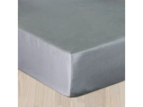 Prześcieradło satynowe z gumką 160x200 szary  037