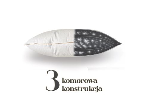 Poduszka Puchowa Exclusive Trzykomorowa 50x70 cm – Naturalny Puch Gęsi, Luksusowy Komfort Snu