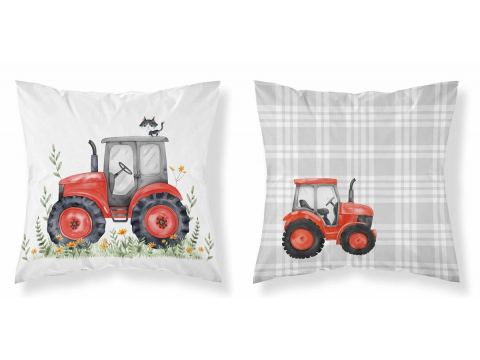 Poszewka bawełniana 40x40 wesoły traktorek dla dzieci