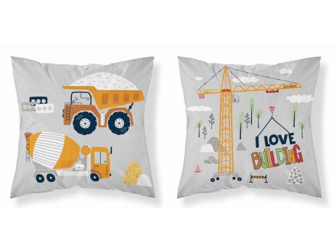 Poszewka bawełniana 40x40 mały budowniczy dla dzieci