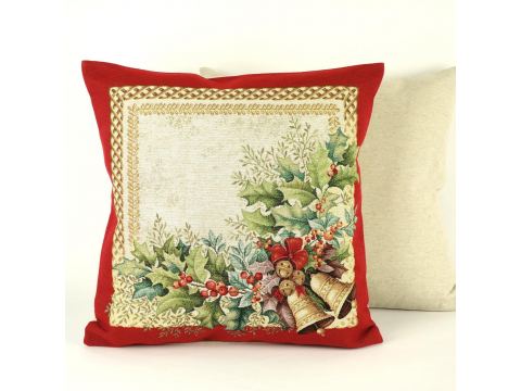 Poszewka świąteczna gobelinowa czerwony stroik nr. 432 SlodkieSny 45x45 cm gobelin