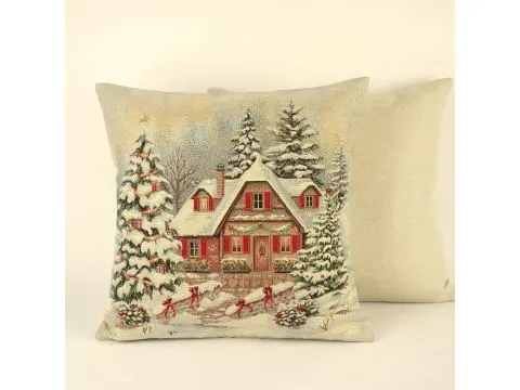 Poszewka świąteczna gobelinowa świąteczna chatka nr. 422 SlodkieSny 45x45 cm gobelin