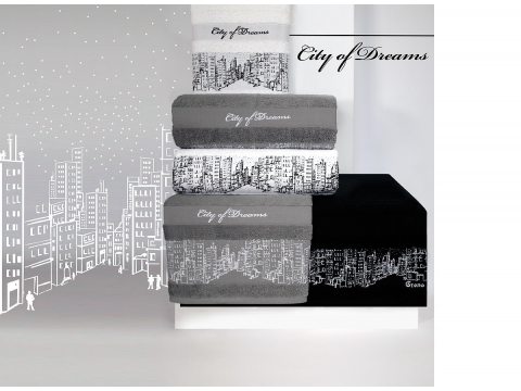 Ręcznik City of Dream  Czarny 70x140 Greno