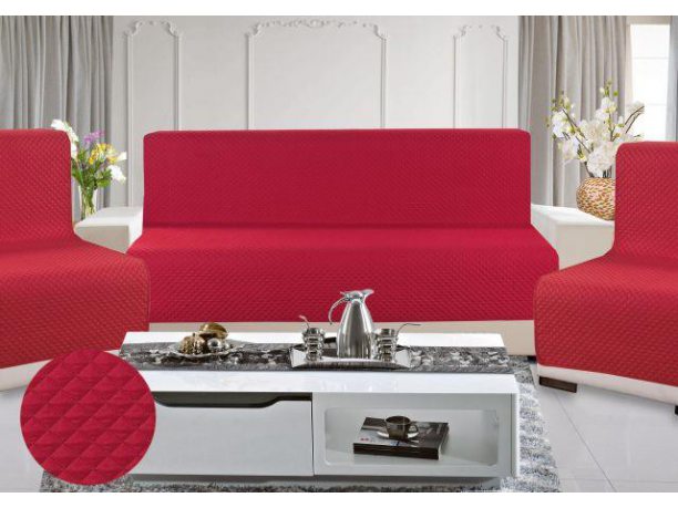 Kpl. Narzuta na sofę 160x210 +2 /70x160 Diamond  Czerwony