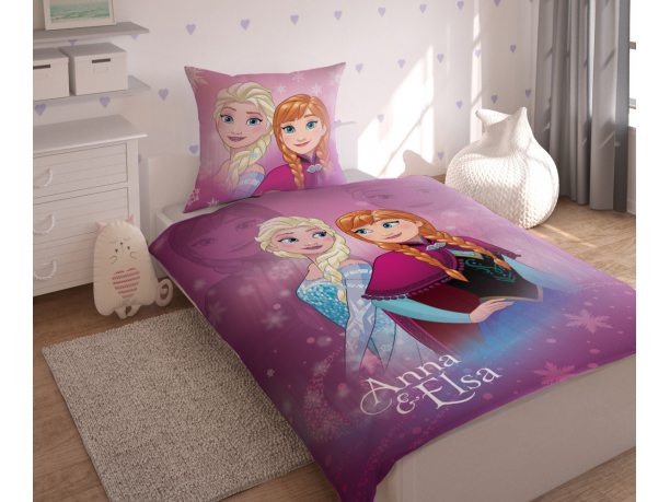 Pościel dziecięca Kraina Lodu  Anna & Elsa 160x200 Detexpol Fro 13  Frozen