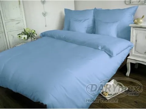 Jednobarwna pościel satynowa  Carmen 160x200 Niebieski 009