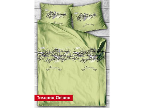 Kpl. Pościeli z satyny Toscana  Zelona 220x200 Gold Line Greno