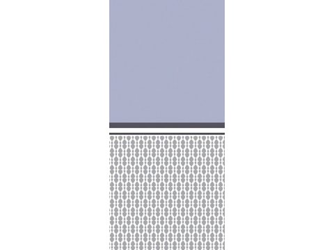 Pościel Satynowa - niebieski, biały, popielaty, grafit we wzorki - 160x200 cm - Chic Błękitna - Bielbaw
