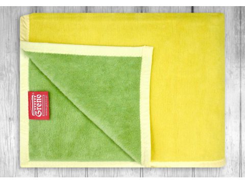 Koc Glamour - dwustronny - żółty, zielony - 150x200 cm - Greno