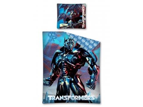 Pościel licencyjna - granatowa, biała, czerwona, czarna dla dzieci - 160x200  - Transformers - Detexpol