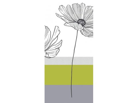 Kpl. Pościeli satynowej - biały, popielaty, zielony Kwiat - 160x200 - Zjawiskowa - Bielbaw
