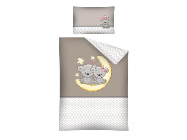 Pościel dla dzieci z bawełny do łóżeczka -Uroczy  Miś - 100x135 + 40x60 - 2664 b