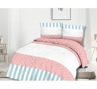 Pościel z bawełny - Pasy, Koła  220x200 - 71403/1  Cottonlove