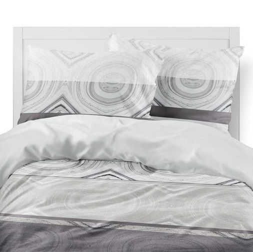 Pościel z satyny bawełnianej - Fashion Satin - szary, popielaty - 220 x 200 wz. 2732 A w pudełku