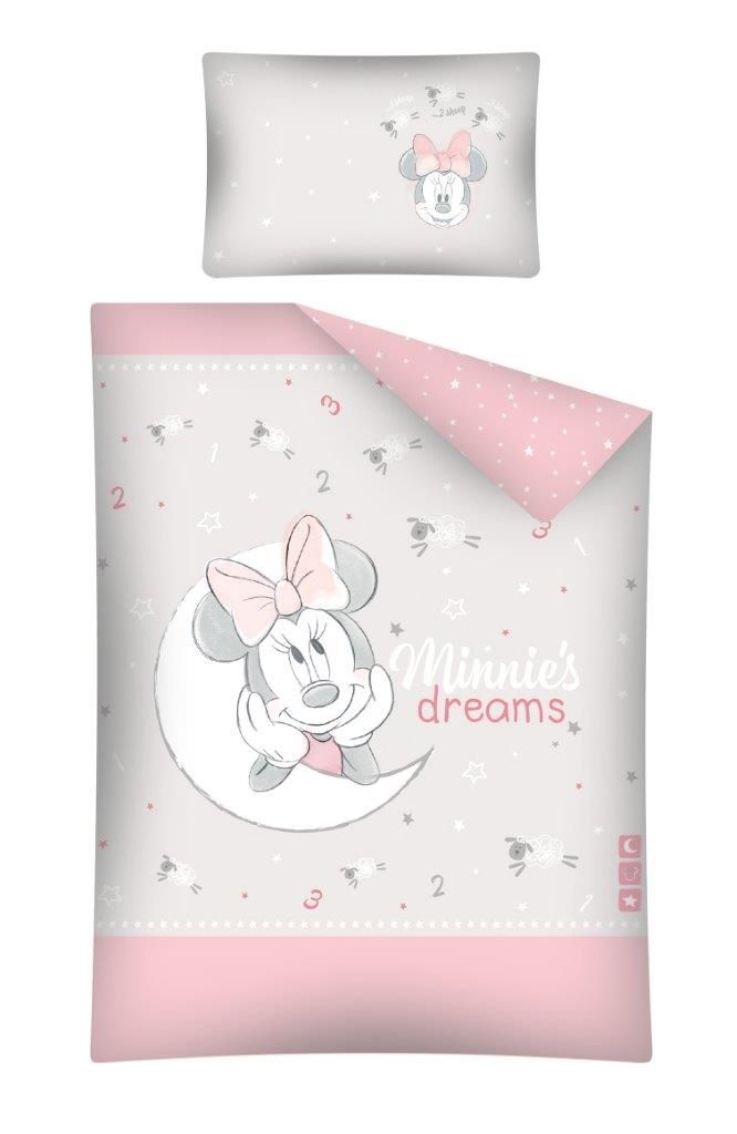 Pościel dla dzieci z bawełny Myszka Minnie 100x135 STC 25 B do łóżeczka Mickey Mouse